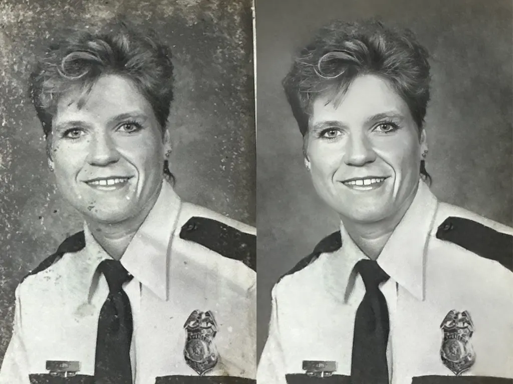 Damaged old photo restored to clarity, showcasing Clarity Edit's photo restoration service.