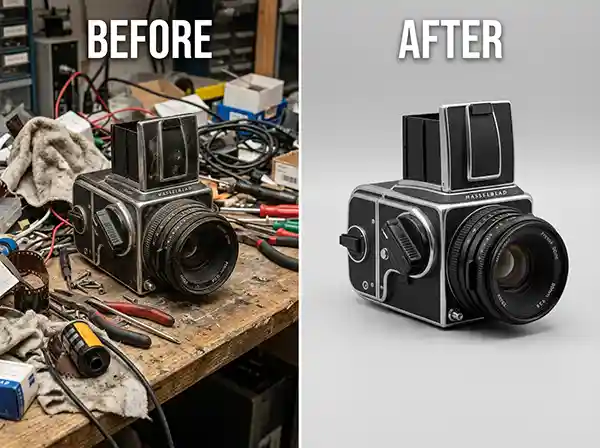 How to Retouch Product Photos for eCommerce Like a Professional — A Real-World Guide 3 Before and after product photo editing with professional background removal and cleanup