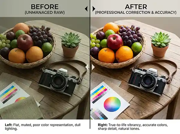 How to Retouch Product Photos for eCommerce Like a Professional — A Real-World Guide 4 Professional colour correction and colour accuracy in product photo before and after retouching for eCommerce