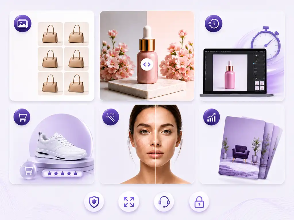 Photo Retouching Services 9 Clean, accurate product photos reduce returns and build buyer trust