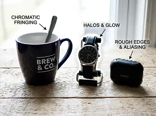 Ecommerce Product Background Removal: A Practical Guide for Online Sellers 4 Product photos showing examples of halos, fringing, and rough edges.