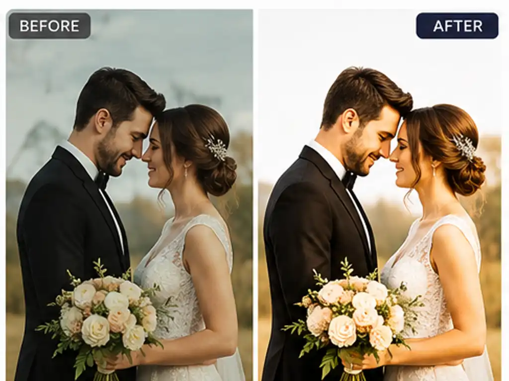 Photo Retouching Services 7 Before and after wedding and event photo retouching services for wedding industries