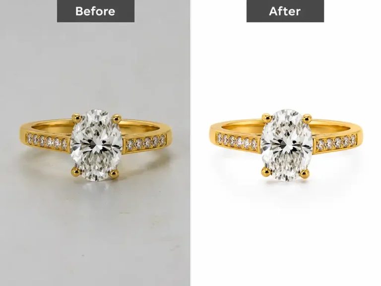 How to Choose a Reliable Vendor for Bulk Product Image Editing 3 Before and after example of bulk product image editing for jewelry photo