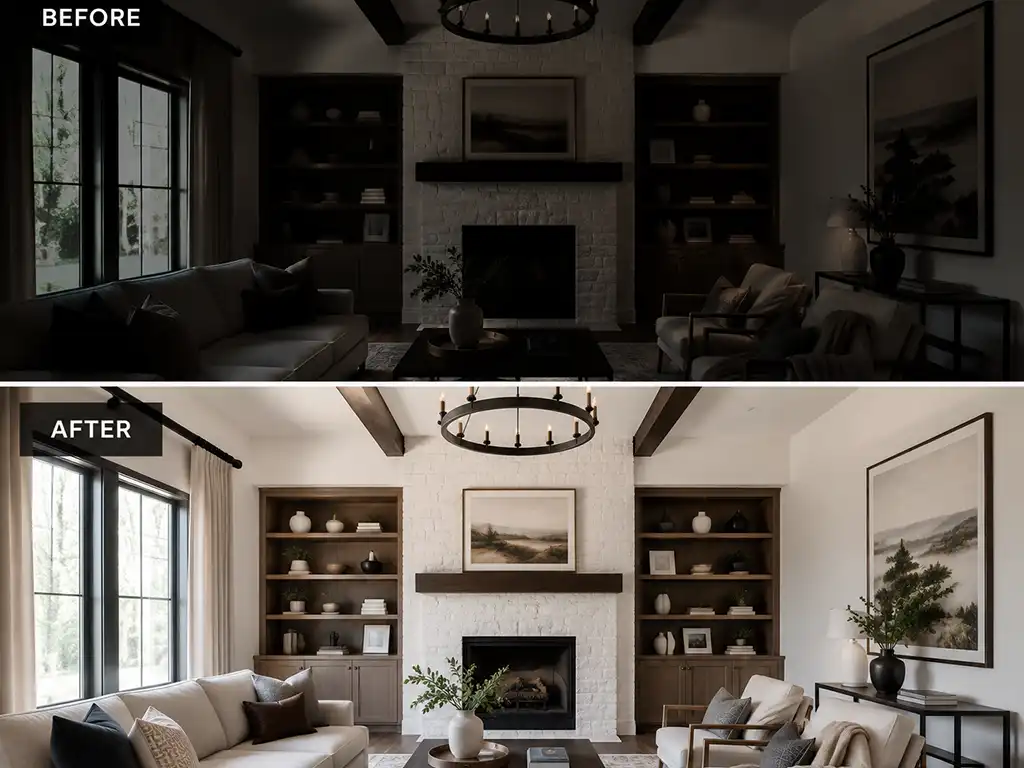 Basic Image Adjustments 6 Before and after of exposure adjustment recovering shadow and highlight detail