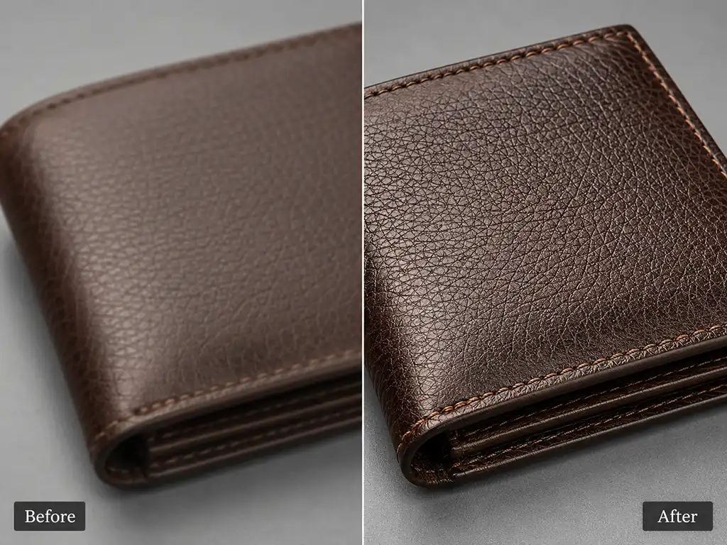 Sharpen Image 4 Before and after product image showing Unsharp Mask sharpening applied by Clarity Edit, with improved edge contrast and surface detail