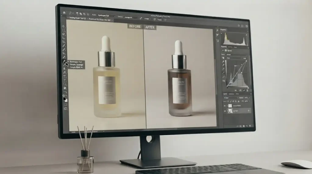 Adjusting curves and color balance in Photoshop for accurate product colors